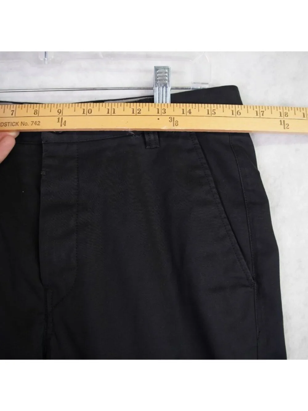 AllSaints Mens Black Flat Front Slim Fit Chino Pants Size W30 x L30 Preppy EUC